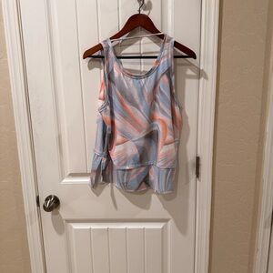 CALIA by Carrie Underwood Swirl Tank Top - Blue and Orange